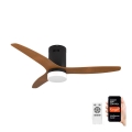 Immax NEO 07142-B - LED Ceiling fan NEO LITE VENTO LED/18W/230V Tuya Wi-Fi black/wood + remote control