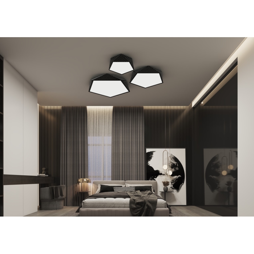 Immax NEO 07151-B60 - LED Dimmable ceiling light BRILIANT LED/45W/230V Wi-Fi Tuya black + remote control