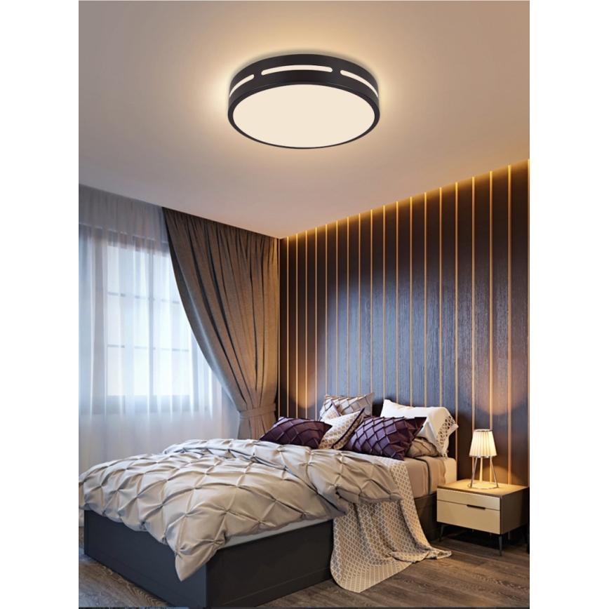 Immax NEO 07152-B30 - LED Dimmable ceiling light NEO LITE PERFECTO LED/24W/230V Wi-Fi Tuya black + remote control