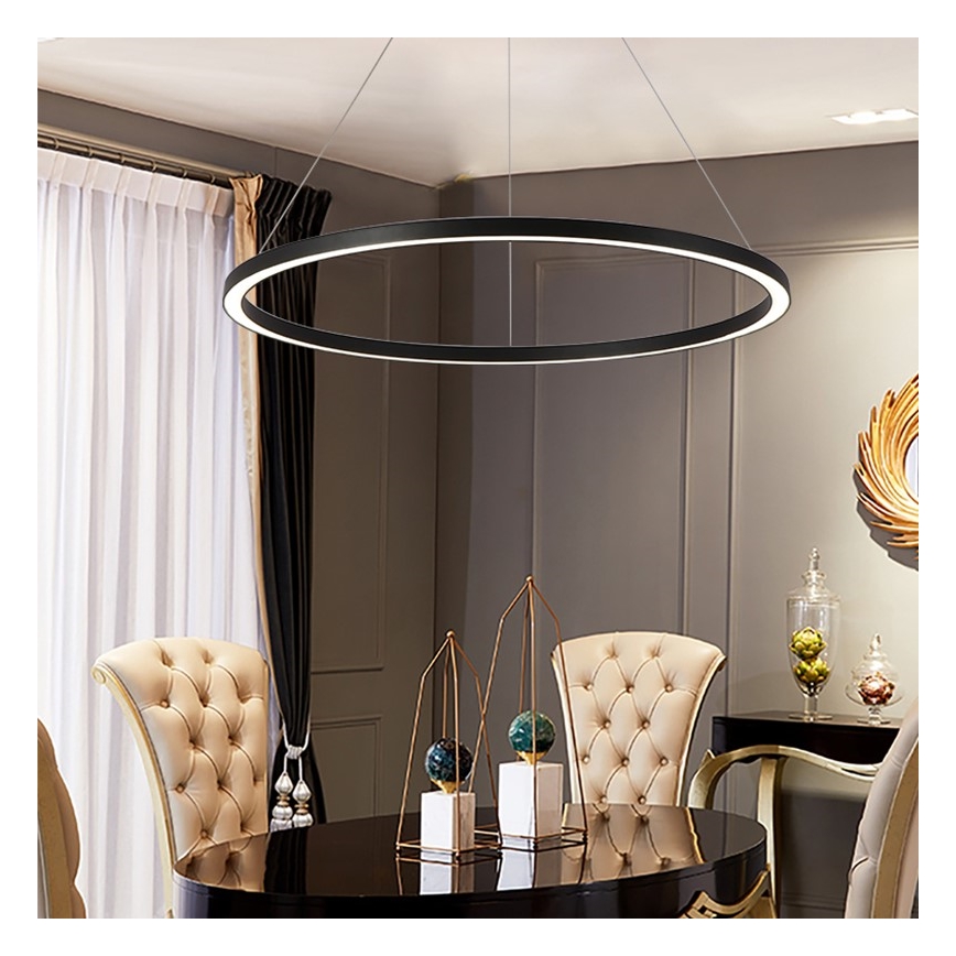 Immax NEO 07158-B80 - LED Dimmable chandelier on a string FINO LED/60W/230V Tuya black + remote control