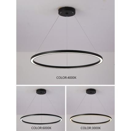 Immax NEO 07158-B80 - LED Dimmable chandelier on a string FINO LED/60W/230V Tuya black + remote control