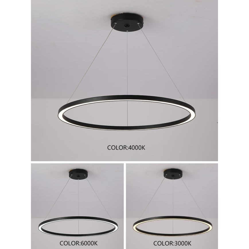 Immax NEO 07158-B80 - LED Dimmable chandelier on a string FINO LED/60W/230V Tuya black + remote control