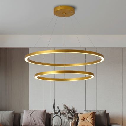 Immax NEO 07159-G80-60 - LED Dimmable chandelier on a string FINO LED/93W/230V Tuya gold + remote control