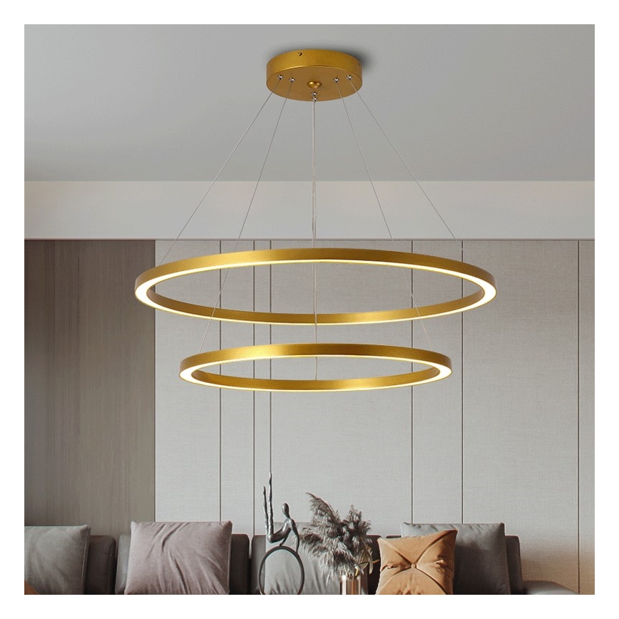Immax NEO 07159-G80-60 - LED Dimmable chandelier on a string FINO LED/93W/230V Tuya gold + remote control