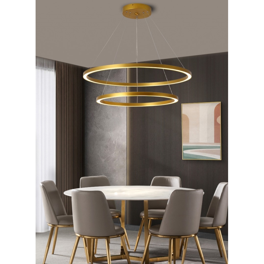 Immax NEO 07159-G80-60 - LED Dimmable chandelier on a string FINO LED/93W/230V Tuya gold + remote control