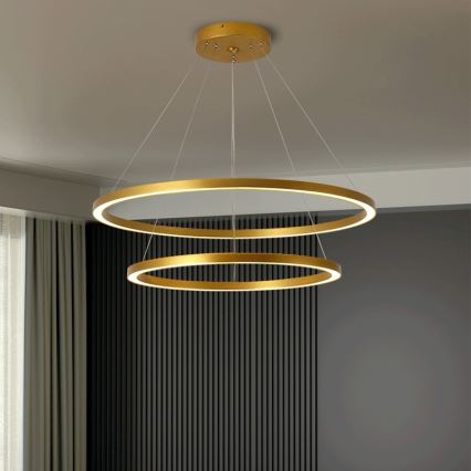 Immax NEO 07159-G80-60 - LED Dimmable chandelier on a string FINO LED/93W/230V Tuya gold + remote control