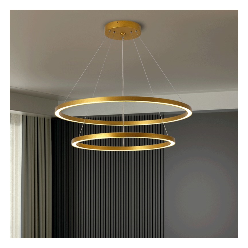 Immax NEO 07159-G80-60 - LED Dimmable chandelier on a string FINO LED/93W/230V Tuya gold + remote control