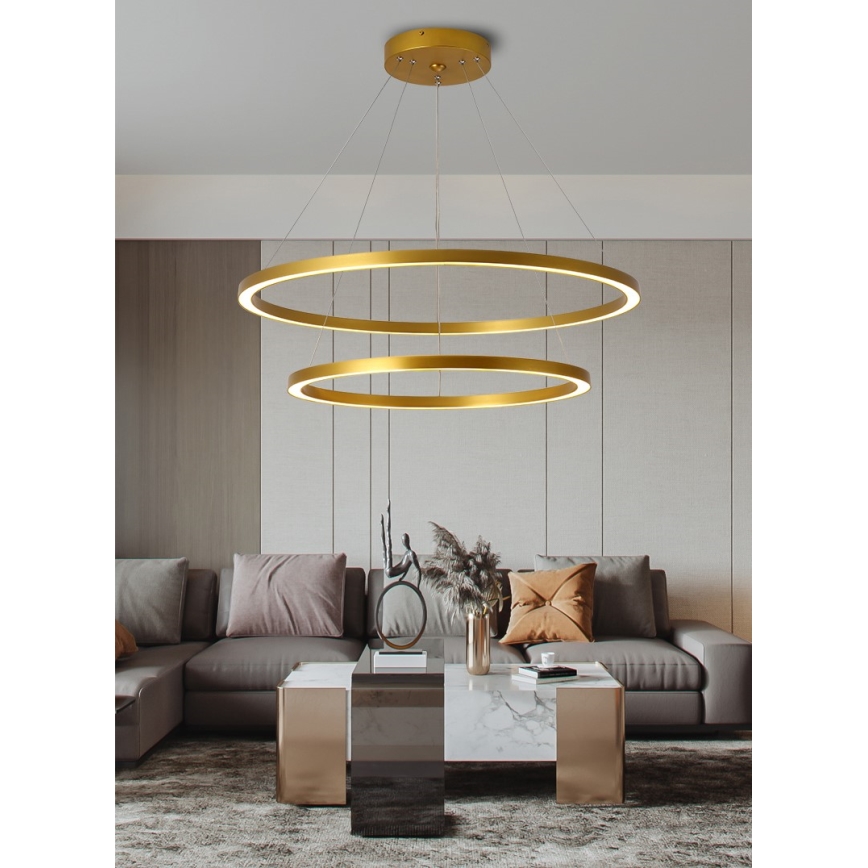 Immax NEO 07159-G80-60 - LED Dimmable chandelier on a string FINO LED/93W/230V Tuya gold + remote control