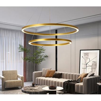 Immax NEO 07159-G80-60 - LED Dimmable chandelier on a string FINO LED/93W/230V Tuya gold + remote control