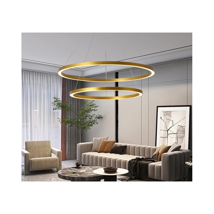 Immax NEO 07159-G80-60 - LED Dimmable chandelier on a string FINO LED/93W/230V Tuya gold + remote control