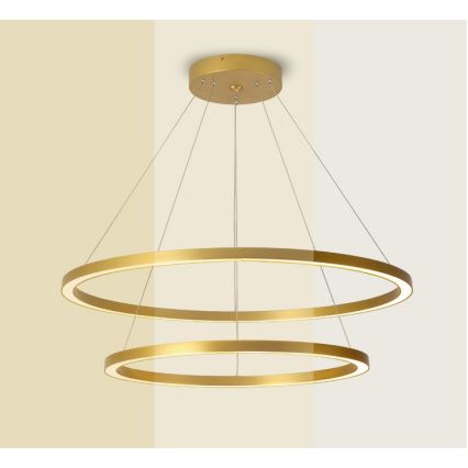 Immax NEO 07159-G80-60 - LED Dimmable chandelier on a string FINO LED/93W/230V Tuya gold + remote control