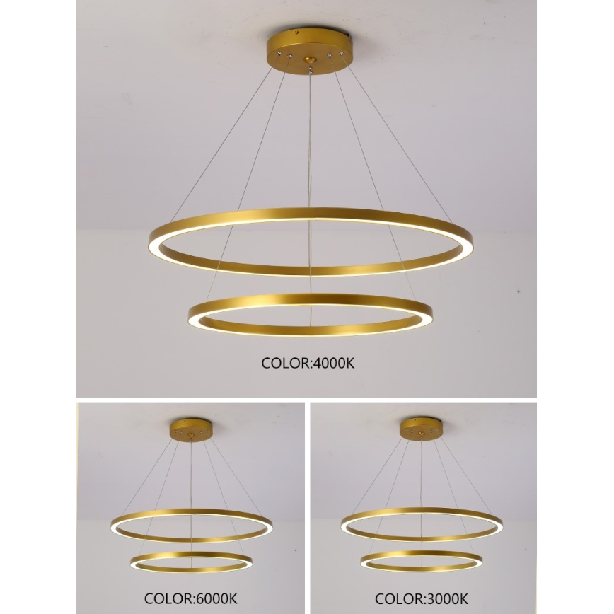 Immax NEO 07159-G80-60 - LED Dimmable chandelier on a string FINO LED/93W/230V Tuya gold + remote control