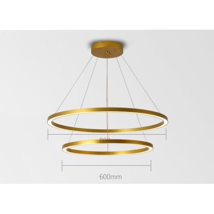 Immax NEO 07159-G80-60 - LED Dimmable chandelier on a string FINO LED/93W/230V Tuya gold + remote control