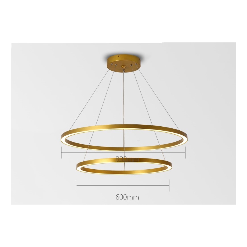 Immax NEO 07159-G80-60 - LED Dimmable chandelier on a string FINO LED/93W/230V Tuya gold + remote control
