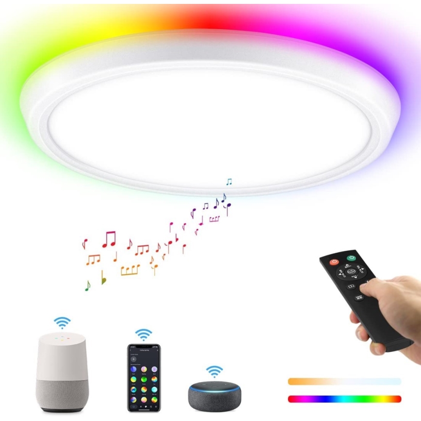 Immax NEO 07164-40 - LED RGB+CCT Dimmable ceiling light NEO LITE TUDO LED/50W/230V Wi-Fi Tuya +remote control