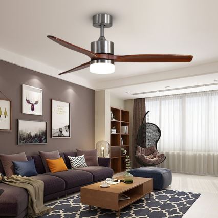Immax NEO 07165-S - LED Ceiling fan ELEGANTE LED/18W/230V oak Wi-Fi Tuya + remote control