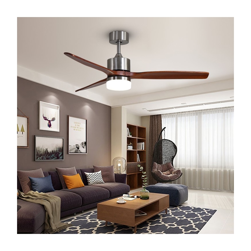 Immax NEO 07165-S - LED Ceiling fan ELEGANTE LED/18W/230V oak Wi-Fi Tuya + remote control