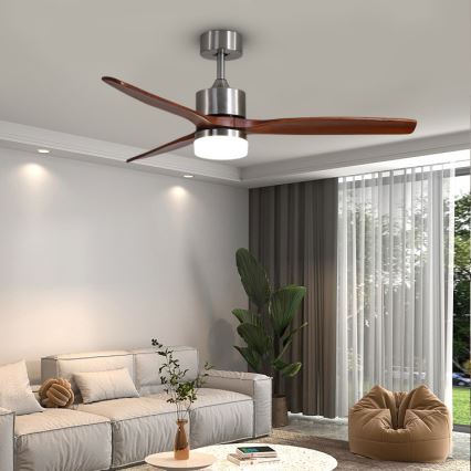 Immax NEO 07165-S - LED Ceiling fan ELEGANTE LED/18W/230V oak Wi-Fi Tuya + remote control