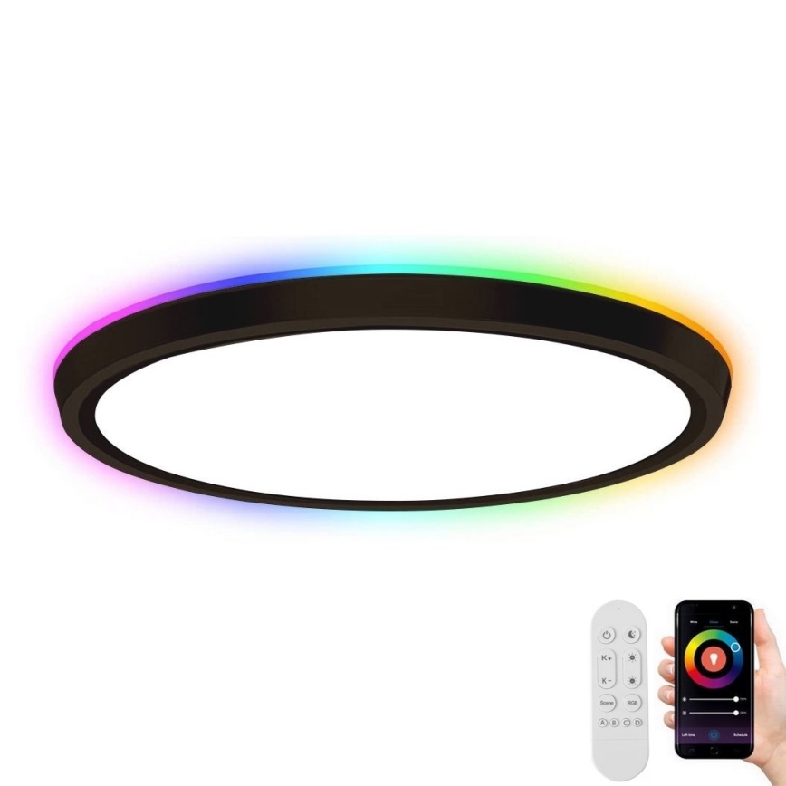 Immax NEO 07166-B40 - LED RGB+CCT Dimmable ceiling light NEO LITE TUDO LED/50W/230V Wi-Fi Tuya black + remote control