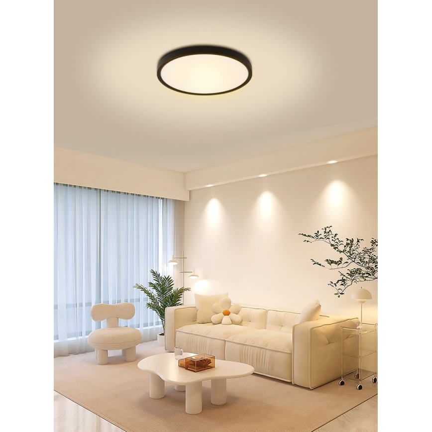 Immax NEO 07166-B40 - LED RGB+CCT Dimmable ceiling light NEO LITE TUDO LED/50W/230V Wi-Fi Tuya black + remote control