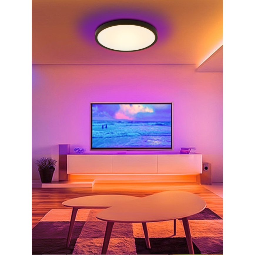 Immax NEO 07166-B40 - LED RGB+CCT Dimmable ceiling light NEO LITE TUDO LED/50W/230V Wi-Fi Tuya black + remote control