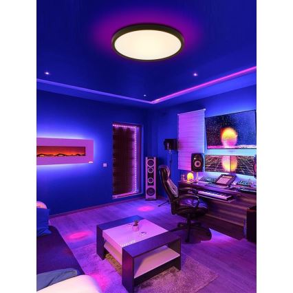 Immax NEO 07166-B40 - LED RGB+CCT Dimmable ceiling light NEO LITE TUDO LED/50W/230V Wi-Fi Tuya black + remote control