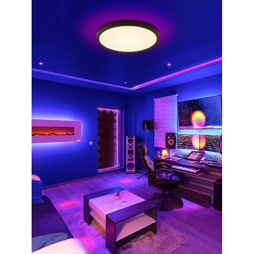 Immax NEO 07166-B40 - LED RGB+CCT Dimmable ceiling light NEO LITE TUDO LED/50W/230V Wi-Fi Tuya black + remote control