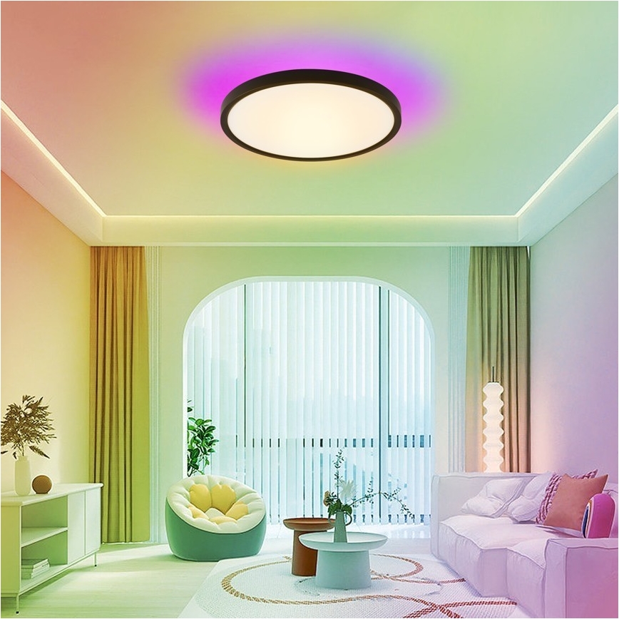 Immax NEO 07166-B40 - LED RGB+CCT Dimmable ceiling light NEO LITE TUDO LED/50W/230V Wi-Fi Tuya black + remote control