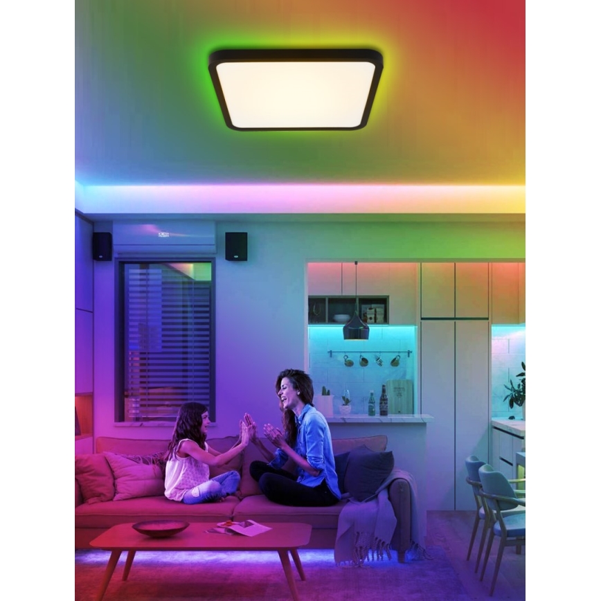 Immax NEO 07167-B40 - LED RGB+CCT Dimmable ceiling light NEO LITE TUDO LED/50W/230V Wi-Fi Tuya black + remote control