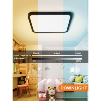 Immax NEO 07167-B40 - LED RGB+CCT Dimmable ceiling light NEO LITE TUDO LED/50W/230V Wi-Fi Tuya black + remote control