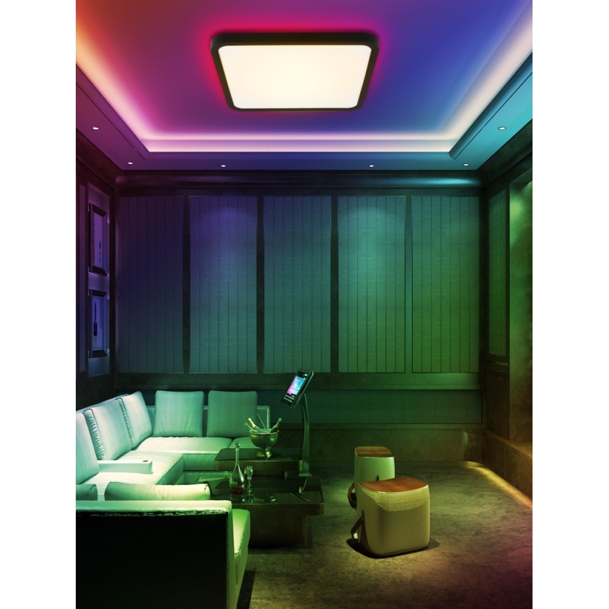 Immax NEO 07167-B40 - LED RGB+CCT Dimmable ceiling light NEO LITE TUDO LED/50W/230V Wi-Fi Tuya black + remote control