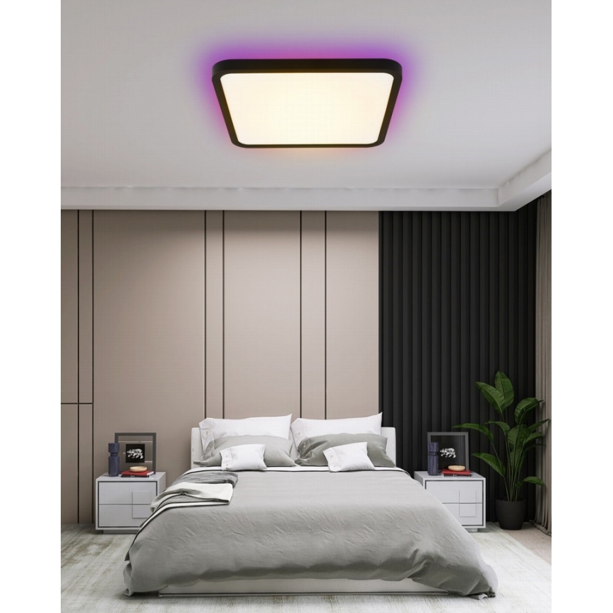 Immax NEO 07167-B40 - LED RGB+CCT Dimmable ceiling light NEO LITE TUDO LED/50W/230V Wi-Fi Tuya black + remote control