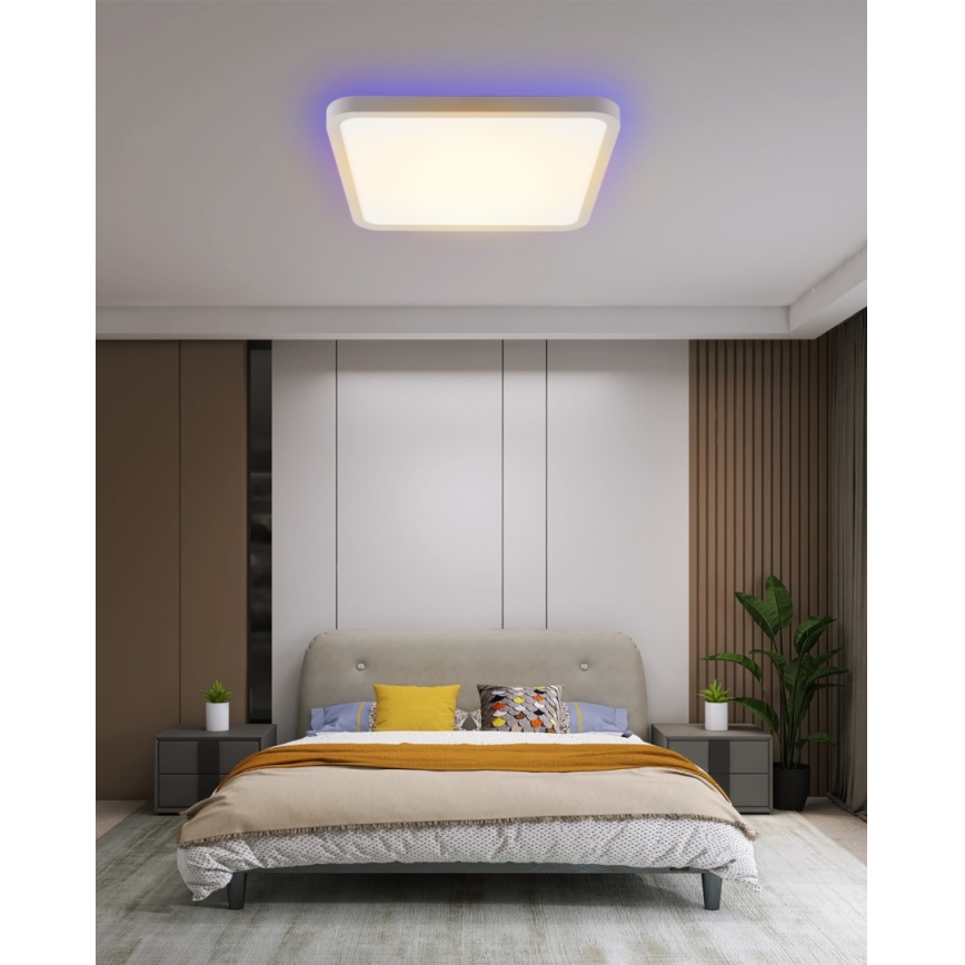 Immax NEO 07168-W40 - LED RGB+CCT Dimmable ceiling light NEO LITE TUDO LED/50W/230V Wi-Fi Tuya white + remote control