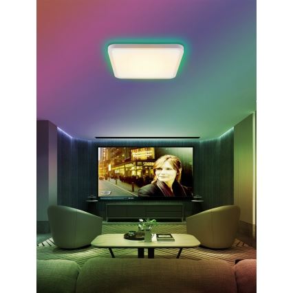 Immax NEO 07168-W40 - LED RGB+CCT Dimmable ceiling light NEO LITE TUDO LED/50W/230V Wi-Fi Tuya white + remote control