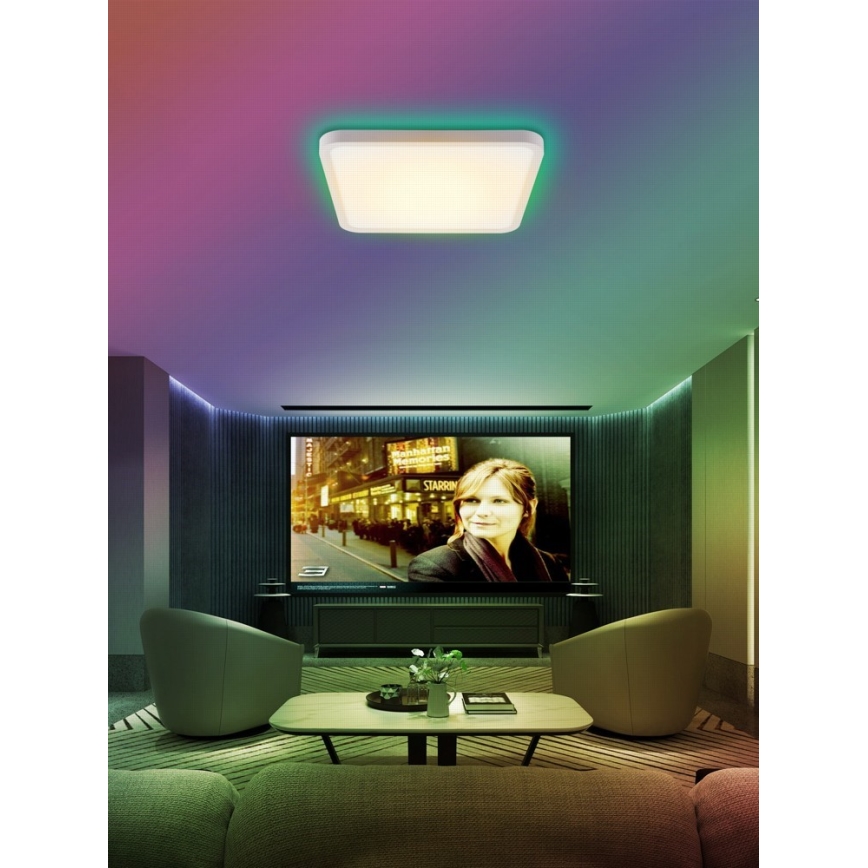 Immax NEO 07168-W40 - LED RGB+CCT Dimmable ceiling light NEO LITE TUDO LED/50W/230V Wi-Fi Tuya white + remote control