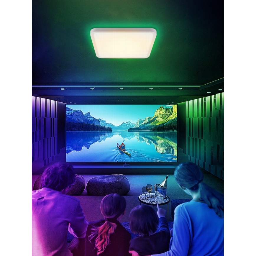 Immax NEO 07168-W40 - LED RGB+CCT Dimmable ceiling light NEO LITE TUDO LED/50W/230V Wi-Fi Tuya white + remote control