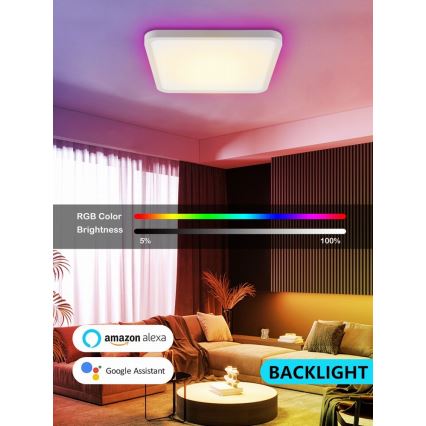 Immax NEO 07168-W40 - LED RGB+CCT Dimmable ceiling light NEO LITE TUDO LED/50W/230V Wi-Fi Tuya white + remote control
