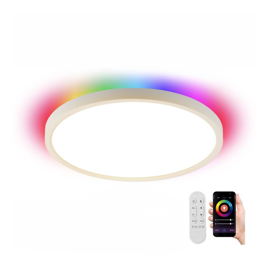 Immax NEO 07169-W60 - LED RGB+CCT Dimmable ceiling light NEO LITE TUDO 65W/230V 2700-6500K Wi-Fi Tuya + remote control white