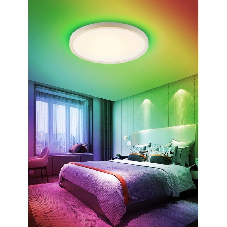 Immax NEO 07169-W60 - LED RGB+CCT Dimmable ceiling light NEO LITE TUDO 65W/230V 2700-6500K Wi-Fi Tuya + remote control white