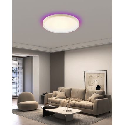 Immax NEO 07169-W60 - LED RGB+CCT Dimmable ceiling light NEO LITE TUDO 65W/230V 2700-6500K Wi-Fi Tuya + remote control white