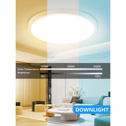 Immax NEO 07169-W60 - LED RGB+CCT Dimmable ceiling light NEO LITE TUDO 65W/230V 2700-6500K Wi-Fi Tuya + remote control white