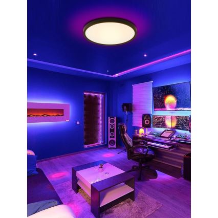 Immax NEO 07170-B60 - LED RGB+CCT Dimmable ceiling light NEO LITE TUDO LED/65W/230V 2700-6500K Wi-Fi Tuya black + remote control