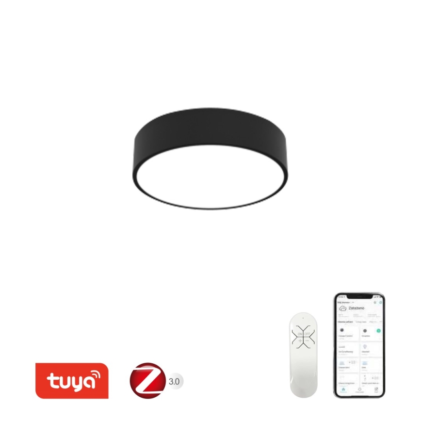 Immax NEO 07200L - LED Dimmable ceiling light RONDATE LED/18W/230V 3000-6000K d. 25 cm black Tuya + remote control