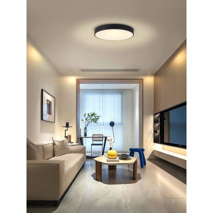 Immax NEO 07202L - LED Dimmable ceiling light RONDATE LED/53W/230V black Tuya + remote control