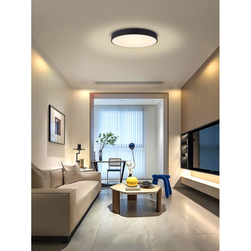 Immax NEO 07202L - LED Dimmable ceiling light RONDATE LED/53W/230V black Tuya + remote control