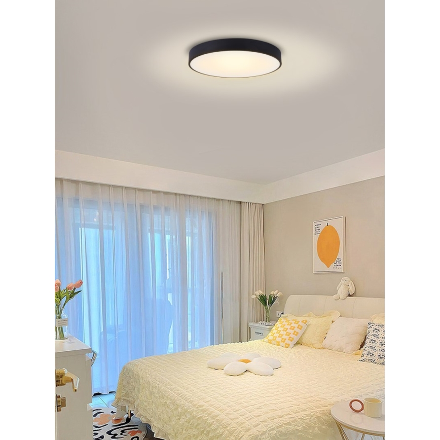 Immax NEO 07202L - LED Dimmable ceiling light RONDATE LED/53W/230V black Tuya + remote control