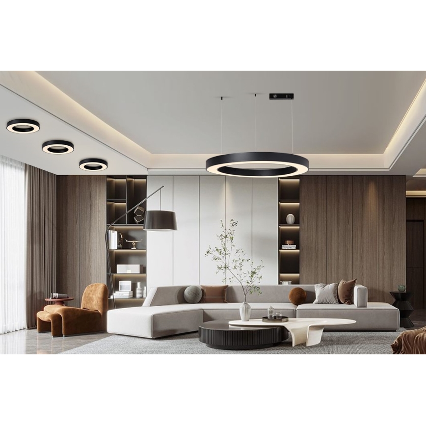 Immax NEO 07209L - LED Dimmable ceiling light PASTEL LED/53W/230V 60 cm black Tuya + remote control