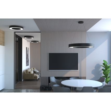 Immax NEO 07209L - LED Dimmable ceiling light PASTEL LED/53W/230V 60 cm black Tuya + remote control