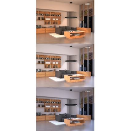 Immax NEO 07209L - LED Dimmable ceiling light PASTEL LED/53W/230V 60 cm black Tuya + remote control