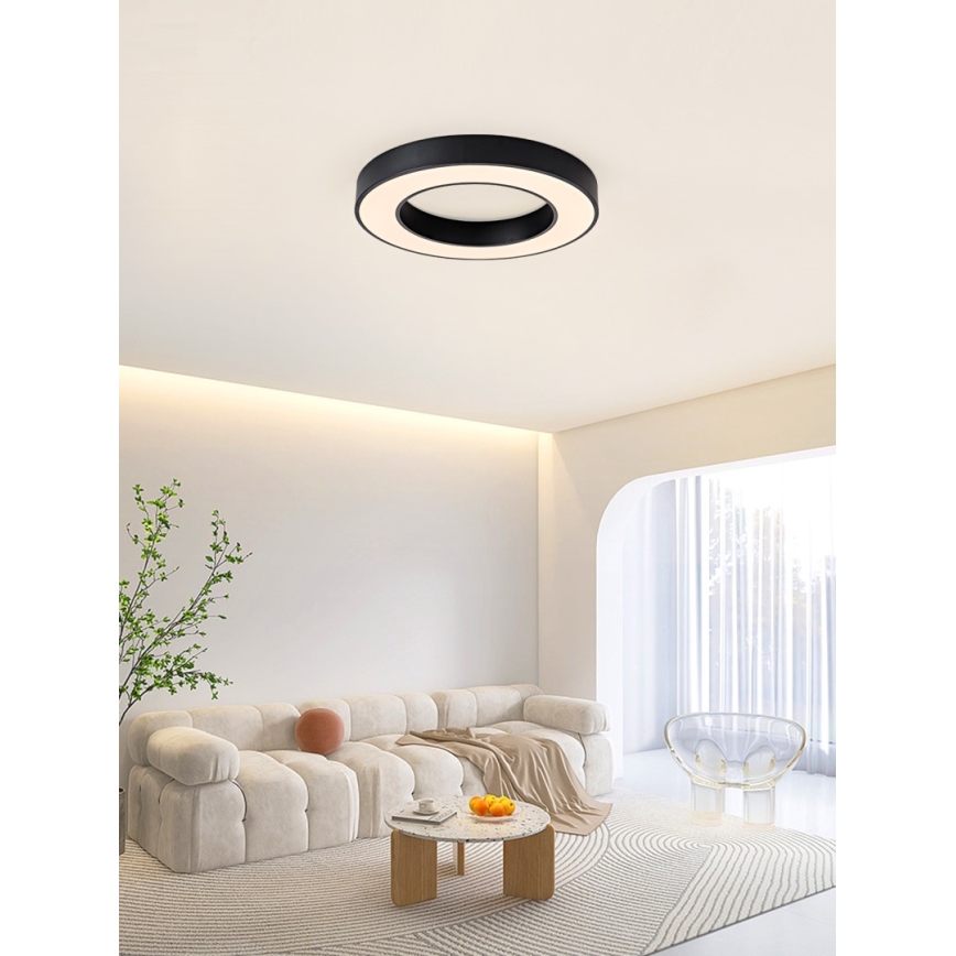 Immax NEO 07209L - LED Dimmable ceiling light PASTEL LED/53W/230V 60 cm black Tuya + remote control
